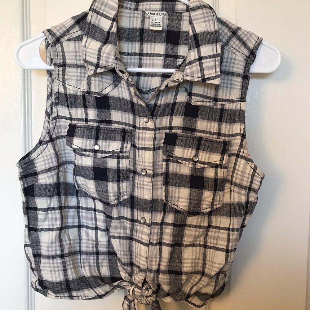 Forever 21 flannel tank top